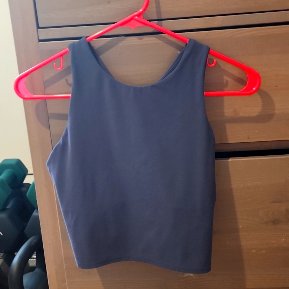 Athleta blue Grey crop sports bra tank